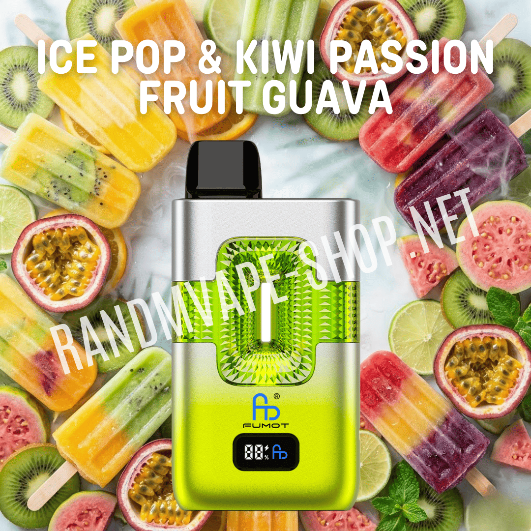Neue 50000er Vape von Fumot RandM Ice Pop und KiwiPassion Fruit